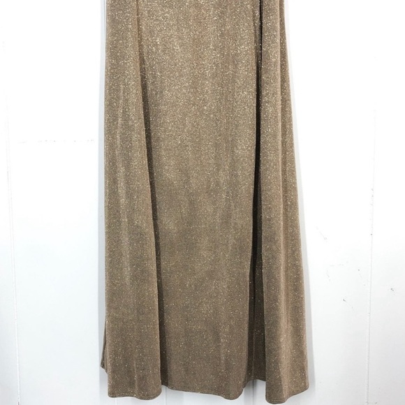 Lulus Metallic Gold Glitter Mermaid Maxi Dress Searching For You LMZ102 Size XL - Picture 4 of 8